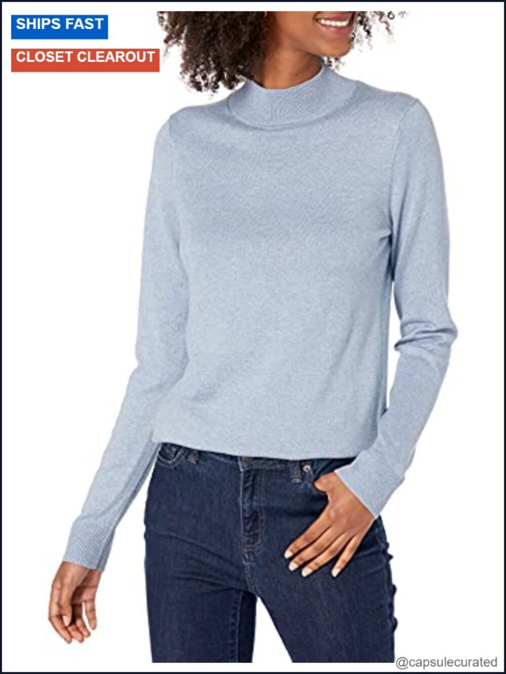 Women's Lightweight Mock Neck Pullover Sweater, Regular Fit